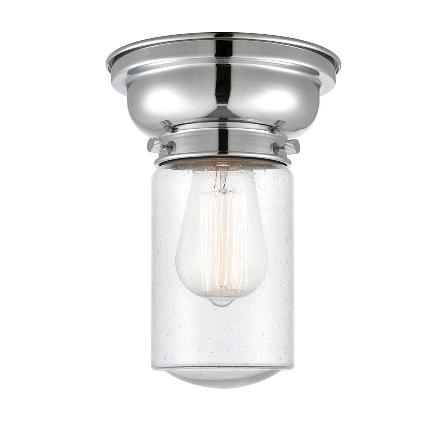 Innovations 314 Dover 1 Light Flush Mount, P Chrome/Seed