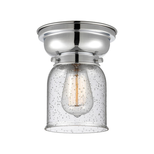 Innovations Bell 5in 1-Light Flush Mount | Polished Chrome Steel and Seedy Glass | Hallway & Bathroom Ceiling Light | 5 x 5 x 8 | Model 623-1F-PC-G54-LED