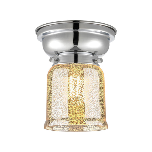 Innovations Bell 5in 1-Light Flush Mount | Traditional Farmhouse Polished Chrome and Silver Plated Mercury Glass | Entryway & | Model 623-1F-PC-G58
