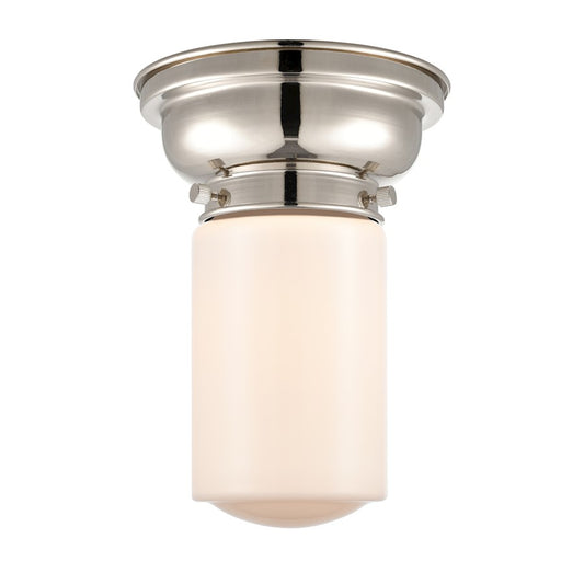 Innovations 311 Dover 1 Light Flush Mount, P Nickel/Matte White