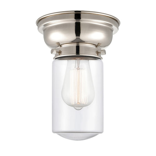 Innovations 312 Dover 1 Light Flush Mount, P Nickel/Clear