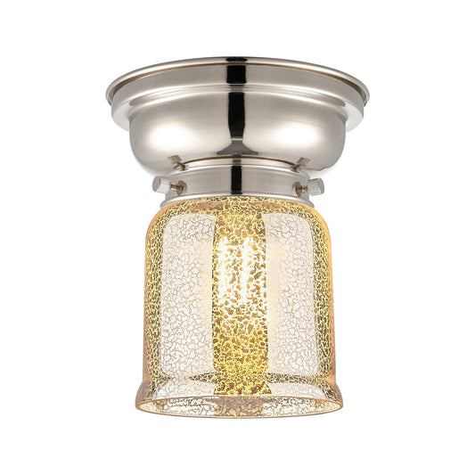 Innovations Bell 5in 1-Light Flush Mount | Traditional Farmhouse Polished Nickel and Silver Plated Mercury Glass | Bedroom & | Model 623-1F-PN-G58-LED