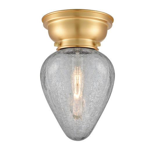 Innovations 165 Geneseo 1 Light Flush Mount, S Gold/Crackle
