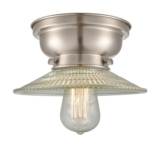 Innovations 2 Halophane 1 Light Flush Mount, BS Nickel/Clr Halo