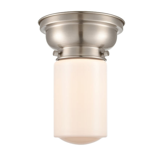 Innovations 311 Dover 1 Light Flush Mount, BS Nickel/M White