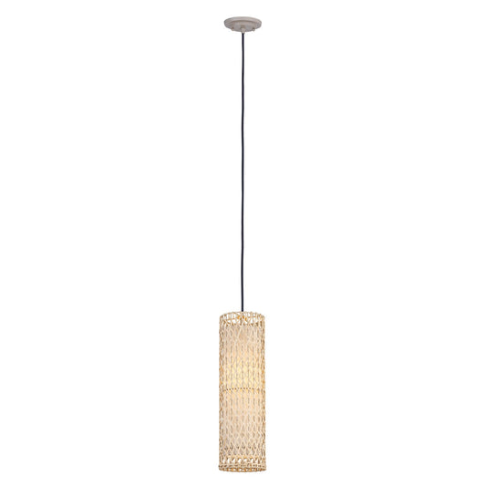 Innovations Aspen 7in 1-Light Mini Pendant | Farmhouse Jute Rattan and Natural Drum Shade | Kitchen Island & Dining Nook | 7 x 7 x | Model 664-1P-JT-8NT