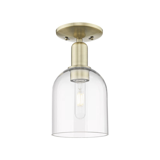 Innovations Bella 6in 1-Light Semi-Flush Mount | Industrial Antique Brass Steel and Clear Glass | Entryway & Hallway | 5.5 x | Model 716-1C-AB-G558-6CL