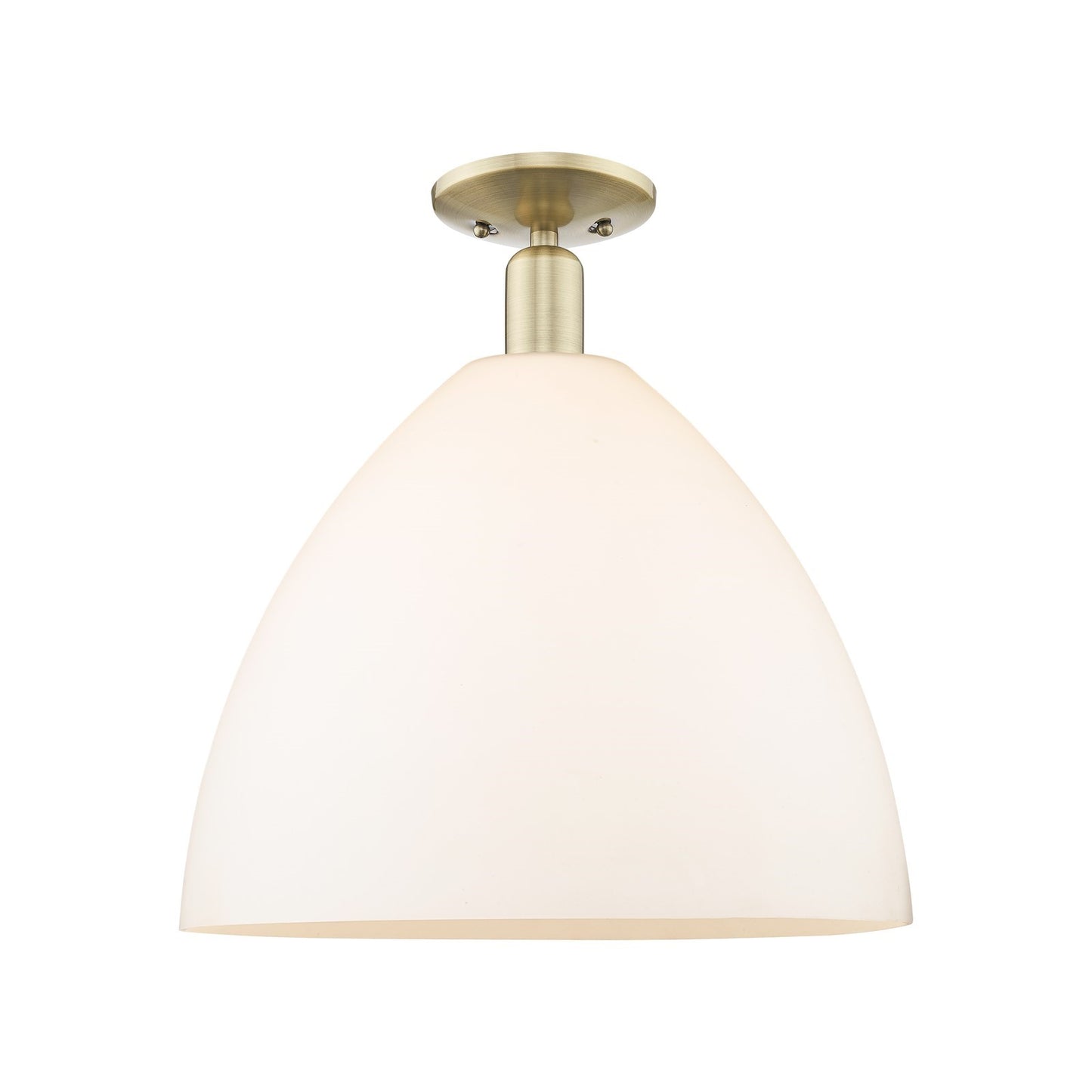 Innovations Bristol 16in 1-Light Semi-Flush Mount | Industrial Antique Brass and Matte White Glass | Entryway & Hallway | 16 x | Model 716-1C-AB-GBD-161