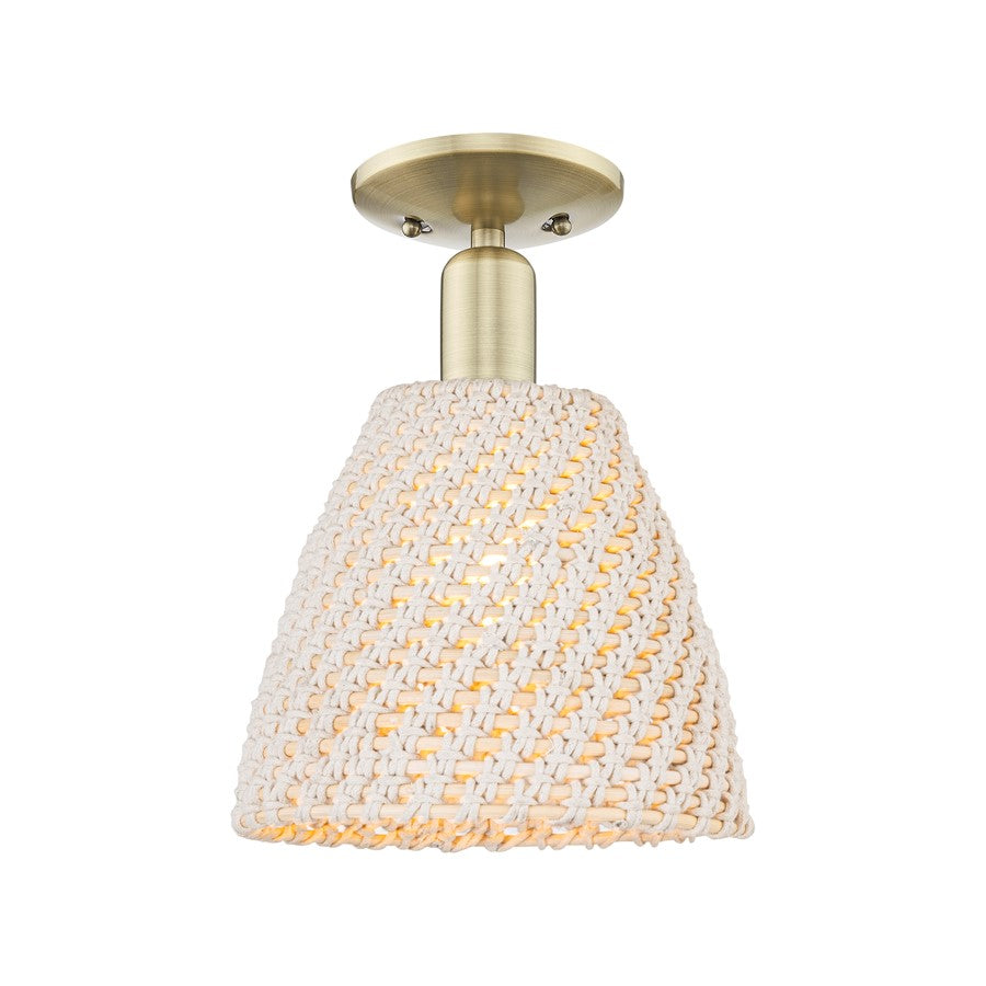 Innovations Natural Ballston Dome 1Lt 9" Semi-Flush, AB/NF - 716-1C-AB-NBD-9-NAT
