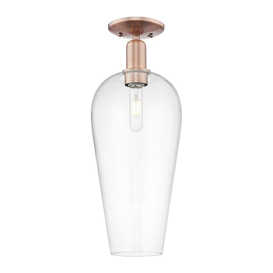 Innovations Chelsea 8in 1-Light Semi-Flush Mount | Industrial Antique Copper Steel and Clear Glass | Entryway & Hallway | 8 x 8 | Model 716-1C-AC-G456-8CL
