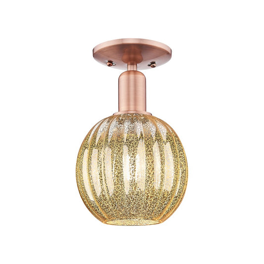 Innovations Preston 1Lt 7" Globe Semi-Flush, Copper/Mercury - 716-1C-AC-G458-7ME