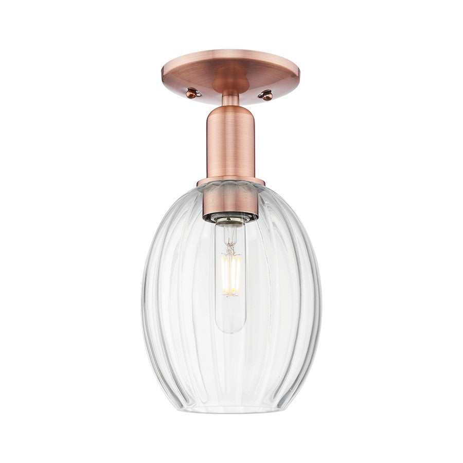 Innovations Preston 1Lt 6" Bulb Semi-Flush, Copper/Clear - 716-1C-AC-G459-6CL