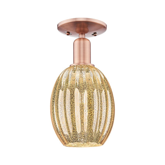 Innovations Preston 1Lt 6" Bulb Semi-Flush, Copper/Mercury - 716-1C-AC-G459-6ME