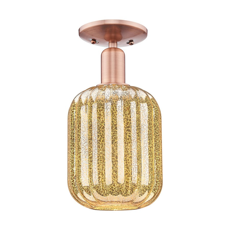 Innovations Preston 1Lt 7" Jar Semi-Flush, Copper/Mercury - 716-1C-AC-G460-7ME
