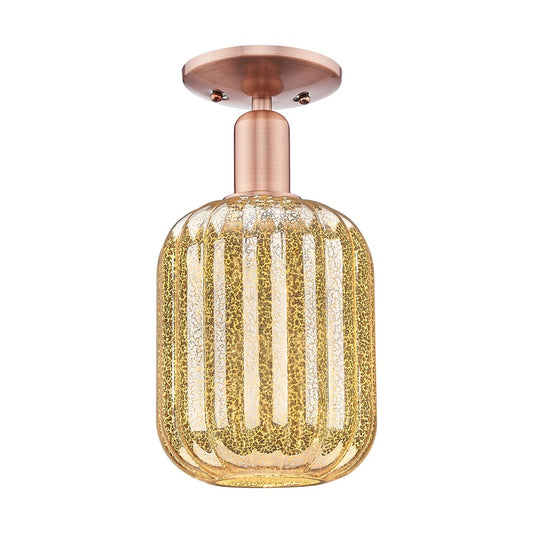 Innovations Preston 1Lt 7" Jar Semi-Flush, Copper/Mercury - 716-1C-AC-G460-7ME