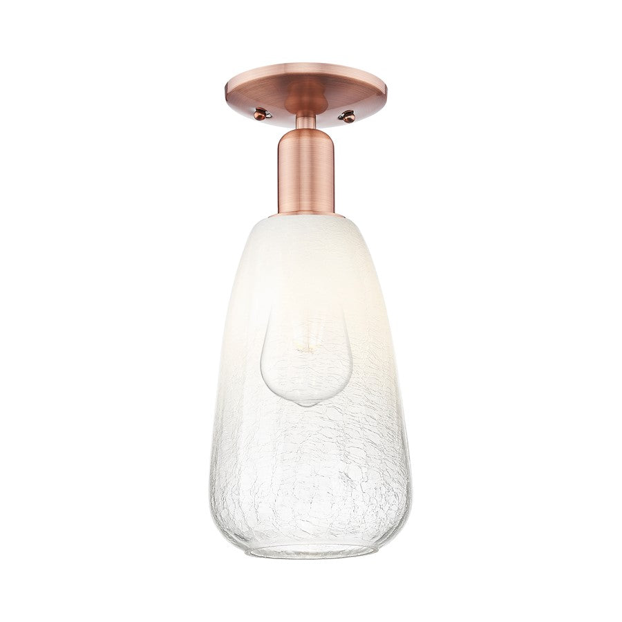 Innovations Brookhaven Almond 1Lt 6" Semi-Flush, CP/Opal - 716-1C-AC-G480-6OP