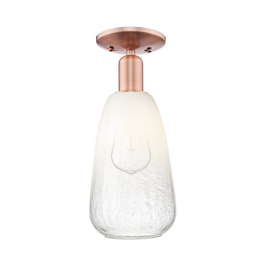 Innovations Brookhaven Almond 1Lt 6" Semi-Flush, CP/Opal - 716-1C-AC-G480-6OP