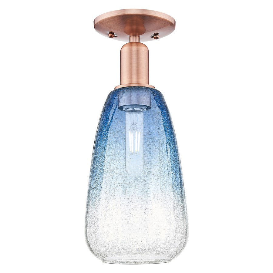 Innovations Brookhaven Almond 1Lt 6" Semi-Flush, Copper/SB - 716-1C-AC-G480-6SB