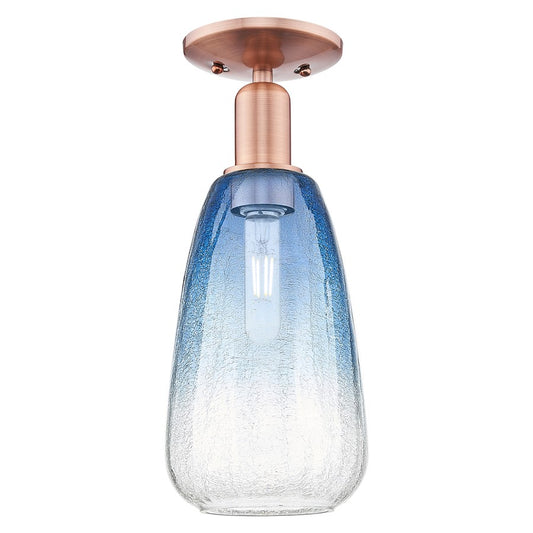 Innovations Brookhaven Almond 1Lt 6" Semi-Flush, Copper/SB - 716-1C-AC-G480-6SB