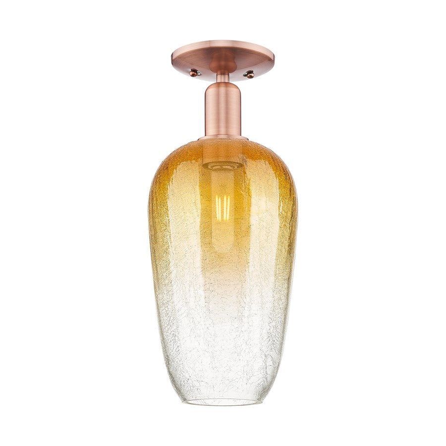 Innovations Brookhaven Flute 1Lt 7" Semi-Flush, CP/AM - 716-1C-AC-G484-7AM