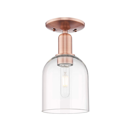 Innovations Bella 5.5in 1-Light Semi-Flush Mount | Industrial Antique Copper Steel and Clear Glass | Entryway & Hallway | 5.5 x | Model 716-1C-AC-G558-6CL