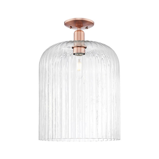 Innovations Bridal Veil 1Lt 12" Semi-Flush, Copper/Clear - 716-1C-AC-G559-12CL