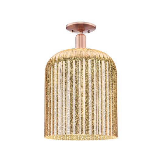 Innovations Bridal Veil 1Lt 12" Semi-Flush, Copper/Mercury - 716-1C-AC-G559-12ME