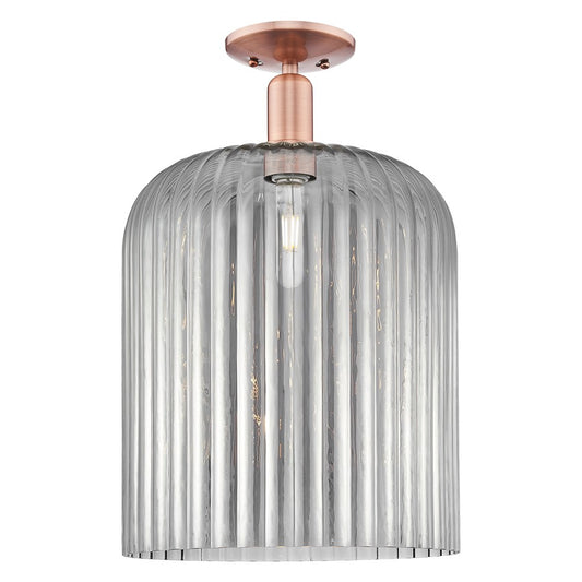 Innovations Bridal Veil 1Lt 12" Semi-Flush, Copper/Smoke - 716-1C-AC-G559-12SM