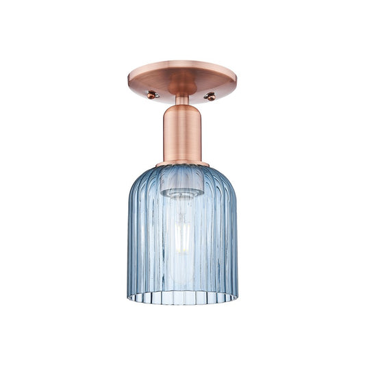 Innovations Bridal Veil 1Lt 5" Semi-Flush, Copper/Blue - 716-1C-AC-G559-5BL