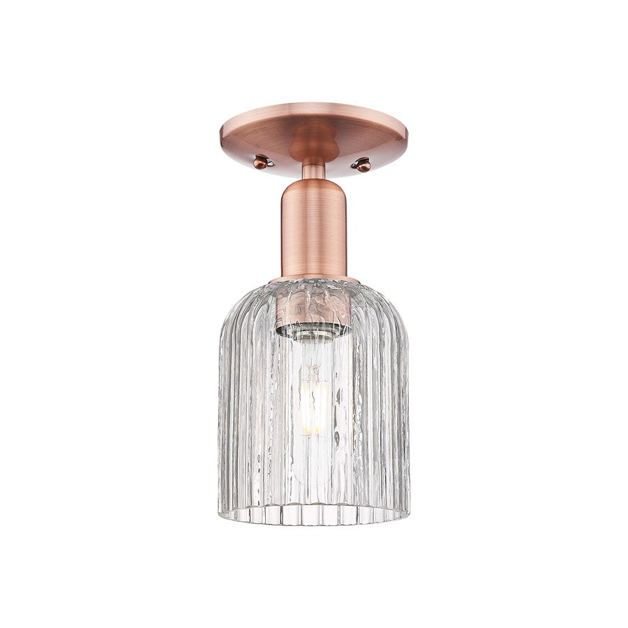Innovations Bridal Veil 1Lt 5" Semi-Flush, Copper/Clear - 716-1C-AC-G559-5CL