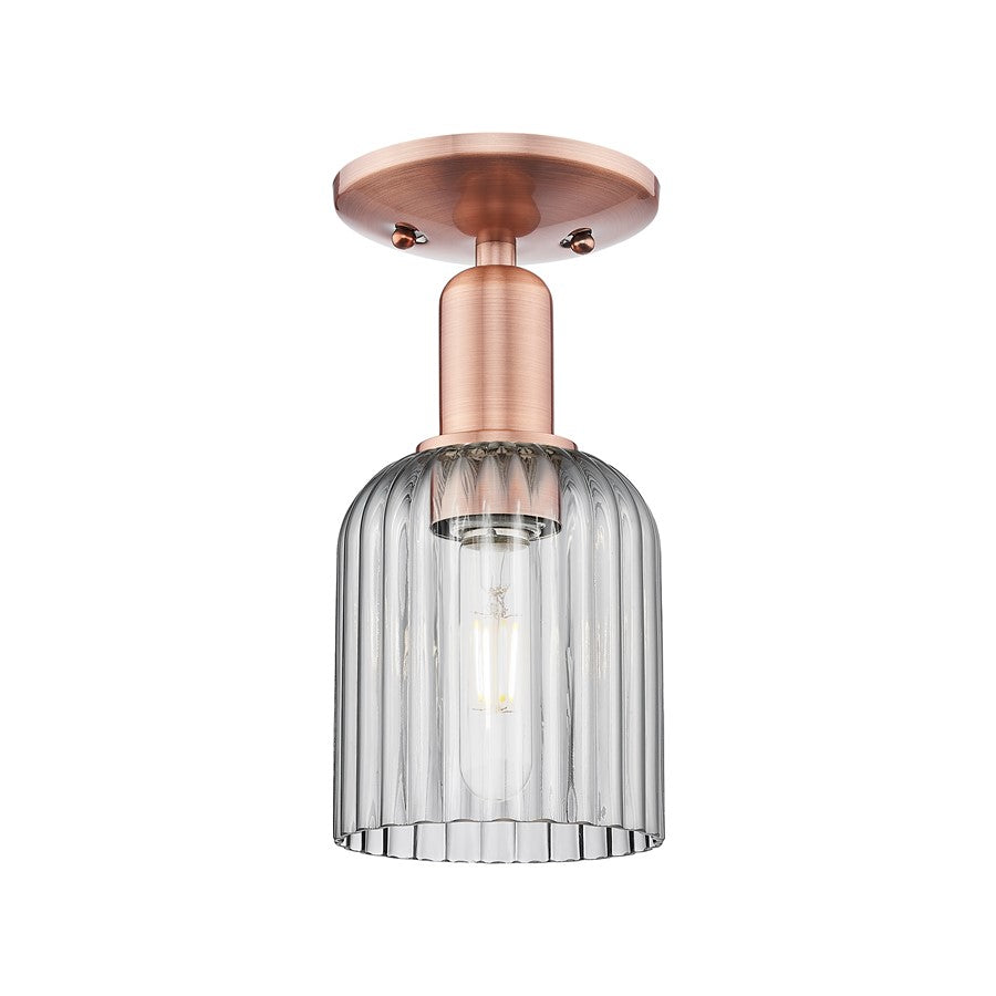 Innovations Bridal Veil 1Lt 5" Semi-Flush, Copper/Smoke - 716-1C-AC-G559-5SM