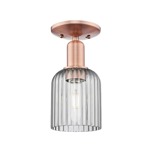 Innovations Bridal Veil 1Lt 5" Semi-Flush, Copper/Smoke - 716-1C-AC-G559-5SM