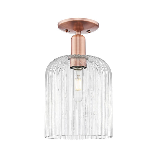 Innovations Bridal Veil 1Lt 8" Semi-Flush, Copper/Clear - 716-1C-AC-G559-8CL