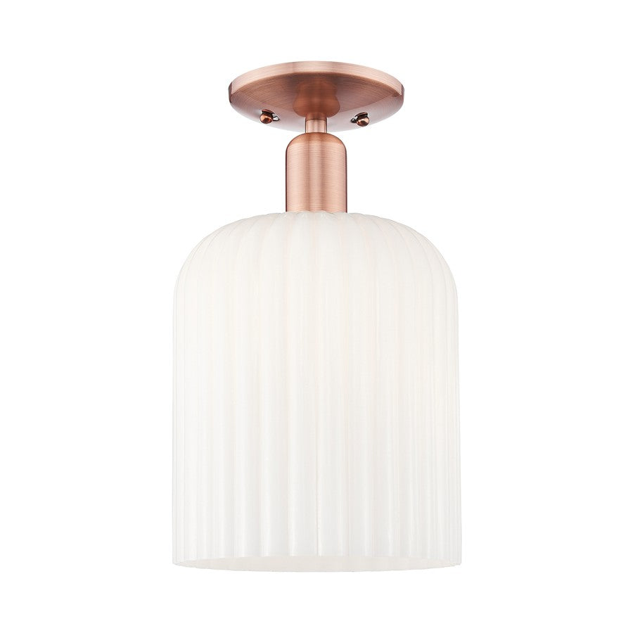 Innovations Bridal Veil 1Lt 8" Semi-Flush, CP/Gloss White - 716-1C-AC-G559-8GWH