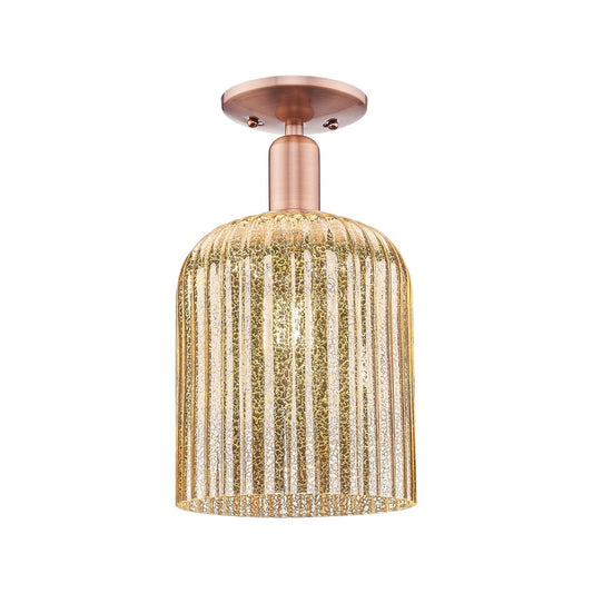 Innovations Bridal Veil 1Lt 8" Semi-Flush, Copper/Mercury - 716-1C-AC-G559-8ME
