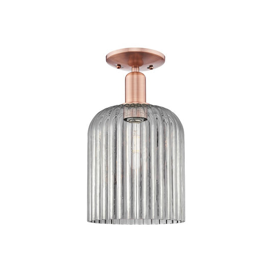Innovations Bridal Veil 1Lt 8" Semi-Flush, Copper/Smoke - 716-1C-AC-G559-8SM