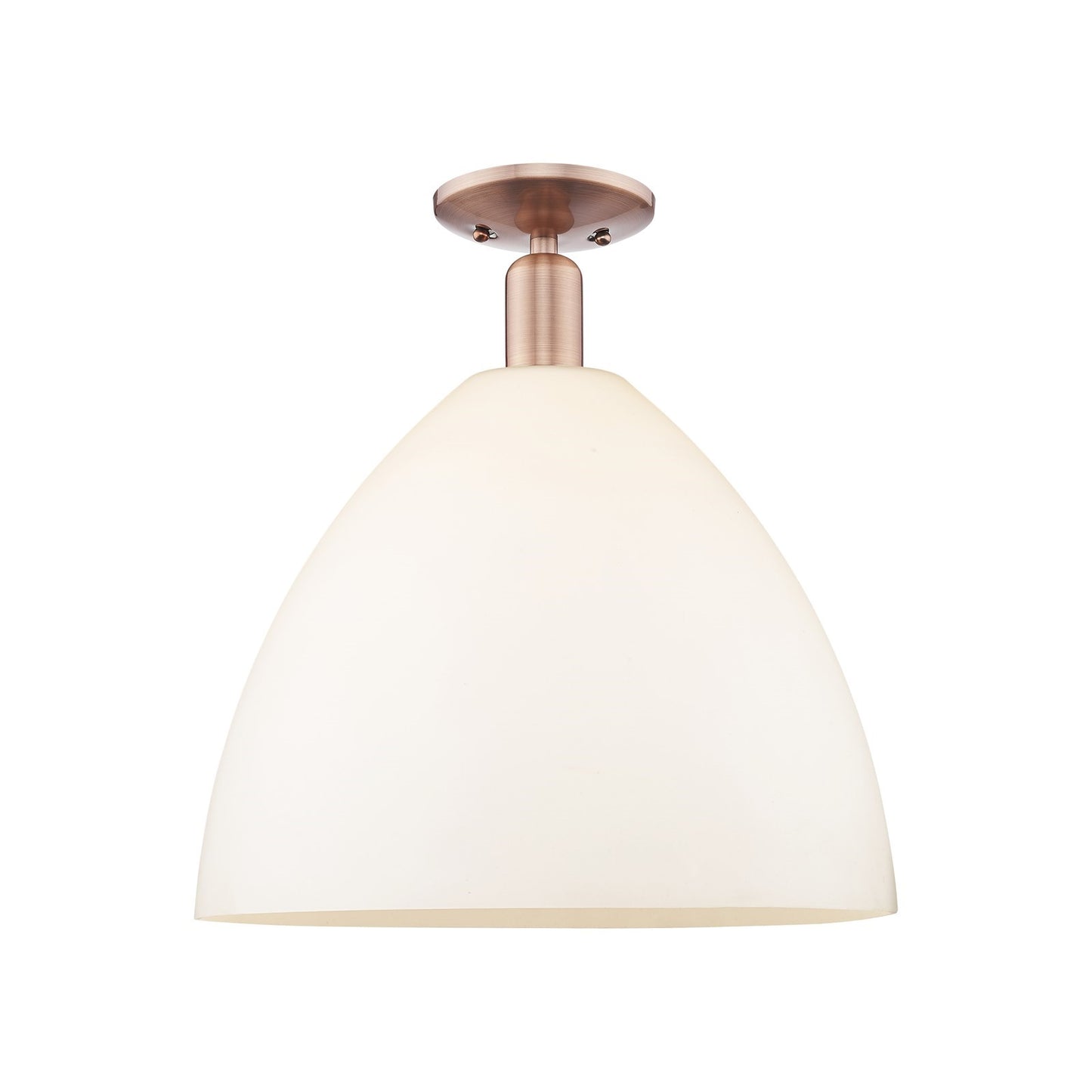 Innovations Bristol 16in 1-Light Semi-Flush Mount | Industrial Antique Copper Steel and Matte White Glass | Entryway & Hallway | Model 716-1C-AC-GBD-161