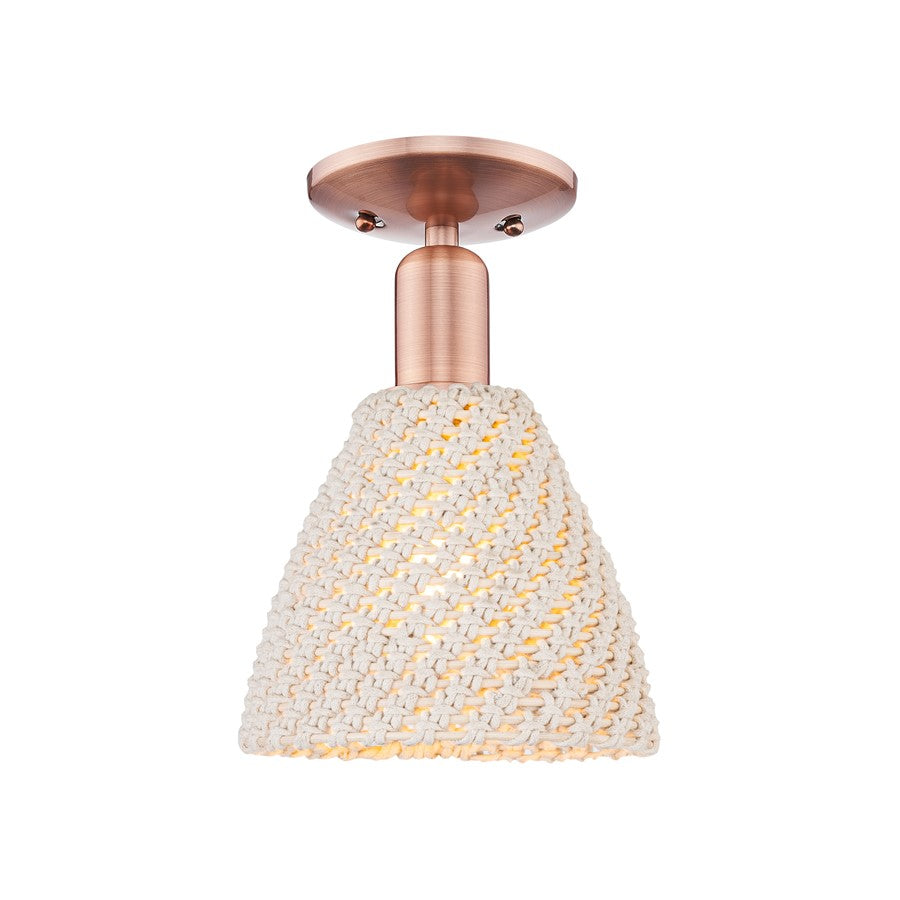 Innovations NB Dome 1Lt 8" Semi-Flush, CP/NF - 716-1C-AC-NBD-75-NAT