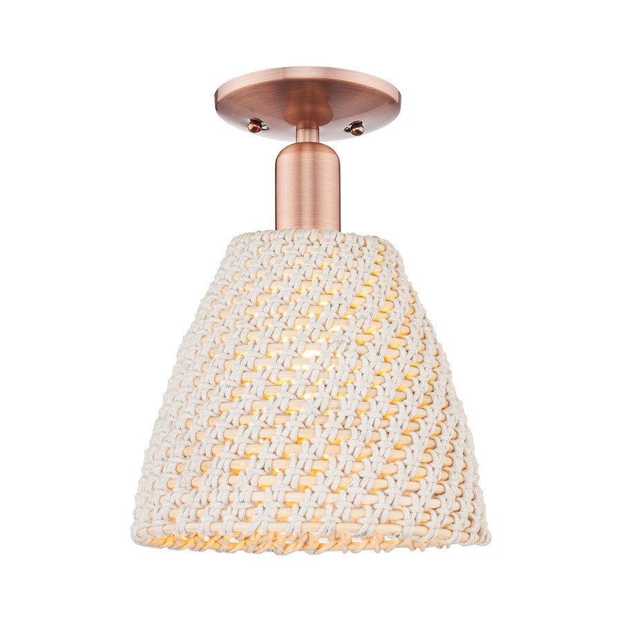 Innovations Natural Ballston Dome 1Lt 9" Semi-Flush, CP/NF - 716-1C-AC-NBD-9-NAT