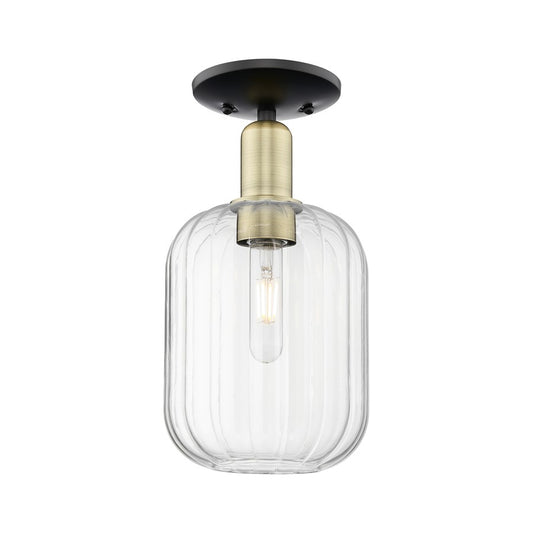 Innovations Preston 1Lt 7" Jar Semi-Flush, BKBS/Mercury - 716-1C-BAB-G460-7ME