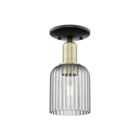 Innovations Bridal Veil 1Lt 5" Semi-Flush, BKBS/Smoke - 716-1C-BAB-G559-5SM