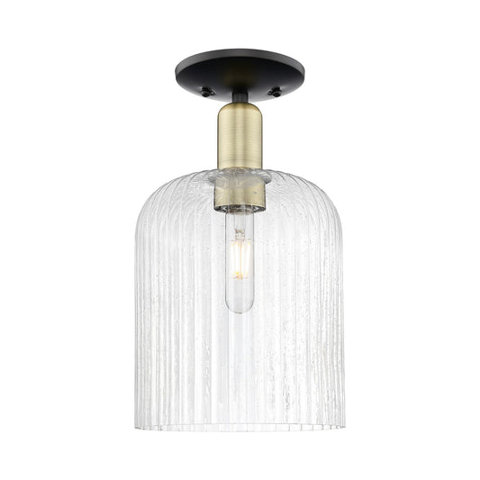 Innovations Bridal Veil 8in 1-Light Semi-Flush Mount | Industrial Black Antique Brass and Seedy Glass | Entryway & Hallway | Model 716-1C-BAB-G559-8SDY