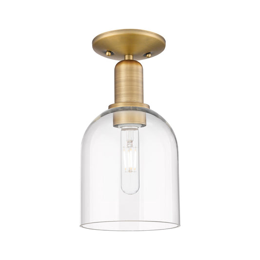 Innovations Bella 6in 1-Light Semi-Flush Mount | Industrial Brushed Brass Steel and Clear Glass | Hallway & Bathroom | 5.5 x | Model 716-1C-BB-G558-6CL