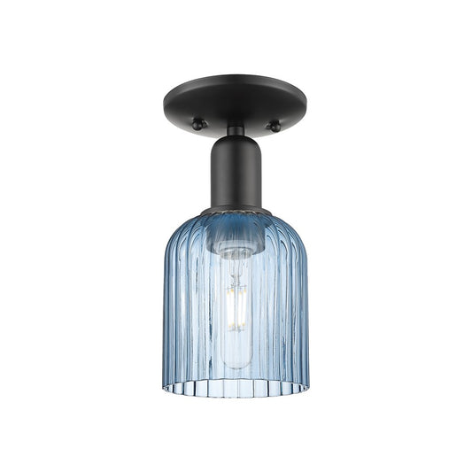 Innovations Bridal Veil 1Lt 5" Semi-Flush Mount, Black/Blue - 716-1C-BK-G559-5BL