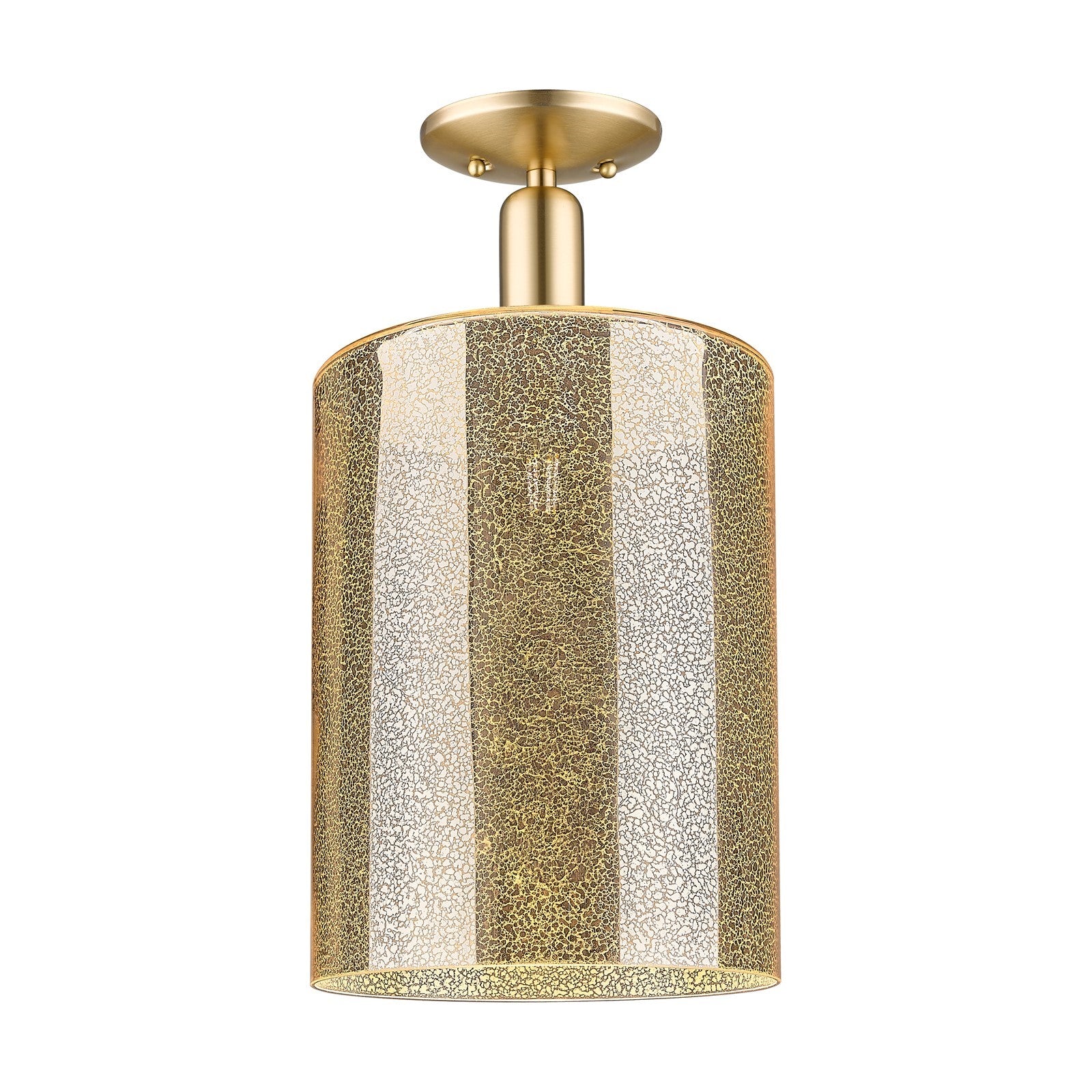 Innovations Cobbleskill 9in 1-Light Semi-Flush Mount | Industrial Champagne Bronze Steel and Mercury Glass | Entryway & Hallway | Model 716-1C-CB-G116-L