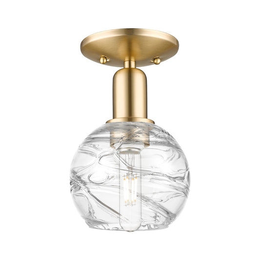 Innovations Athens Deco Swirl 6in 1-Light Semi-Flush Mount | Industrial Champagne Bronze Steel and Clear Glass | Entryway & | Model 716-1C-CB-G1213-6CL