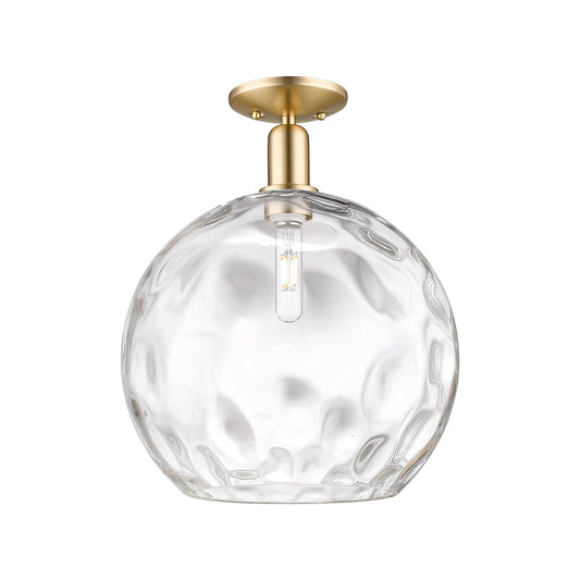 Innovations Athens 13in 1-Light Semi-Flush Mount | Industrial Champagne Bronze Steel and Clear Water Glass | Entryway & Hallway | Model 716-1C-CB-G1215-14