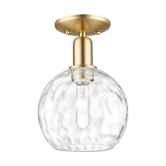 Innovations Athens 8in 1-Light Semi-Flush Mount | Industrial Champagne Bronze Steel and Clear Water Glass | Kitchen & Hallway | Model 716-1C-CB-G1215-8