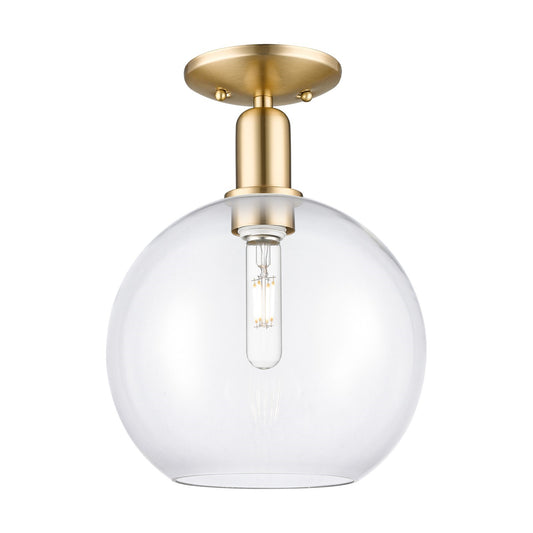 Innovations Athens 10in 1-Light Semi-Flush Mount | Industrial Champagne Bronze Steel and Clear Glass | Entryway & Hallway | 10 x | Model 716-1C-CB-G122-10