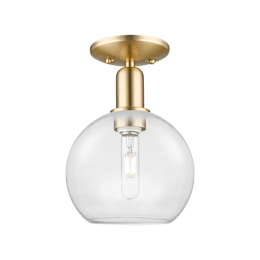 Innovations Athens 8in 1-Light Semi-Flush Mount | Industrial Champagne Bronze Steel and Clear Glass | Entryway & Hallway | 8 x 8 | Model 716-1C-CB-G122-8